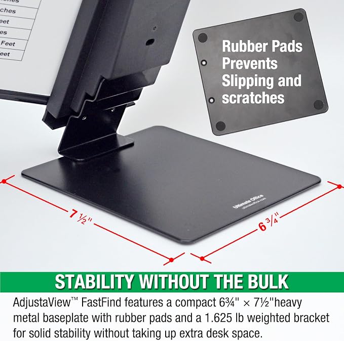 Ultimate Office FASTFIND 10-Pocket Desk Reference Display Organizer, Black | Compact, Heavy-Duty, Weighted Metal Base Takes up Minimial Desk Space White Keeping Your Display Organizer Firmly in Place. - Image 6
