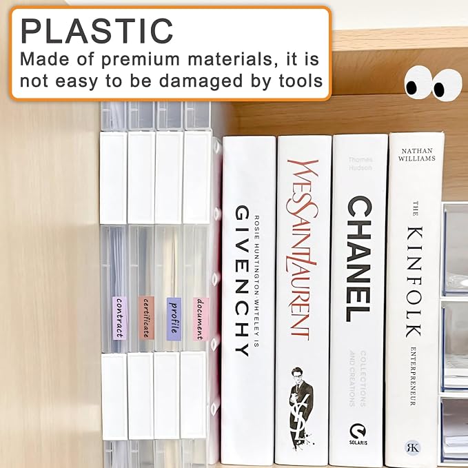 LonlyEagle 12 Pcs Clear A4 File Portable Project Case, Plastic Storage Box for 8.5" x 11" Letter Paper, Scrapbook Paper Storage Boxes Documents Magazines Holder - Image 4