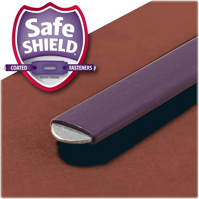 Smead 100% Recycled End Tab Pressboard Classification File Folder with SafeSHIELD Fasteners, 2 Dividers, 2" Expansion, Letter Size, Red, 10 per Box (26860) - Image 6
