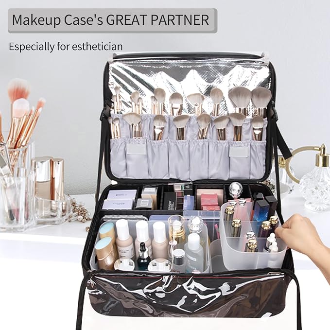 Makeup Organizer Case Set: Stackable Clear Vanity Storage - Multi-size Holder for Makeup, Jewelry, Toiletries - Image 4