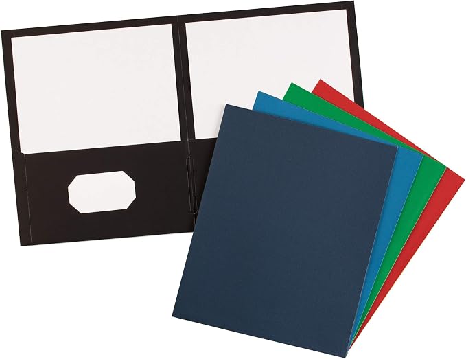 Avery® Two Pocket Folders, Holds up to 40 Sheets, Business Card Slot, 25 Assorted Folders (47993) - Image 7