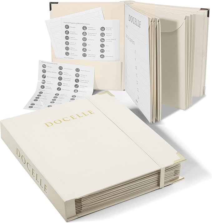 Life Organizer Important Document Organizer Expanding File Folder with Labels for Passports, Birth Certificates, Social Security Cards, Photos, Letters | Expanding Pockets for Family Memories, Passports, Letters, Birth Certificates by Unknown