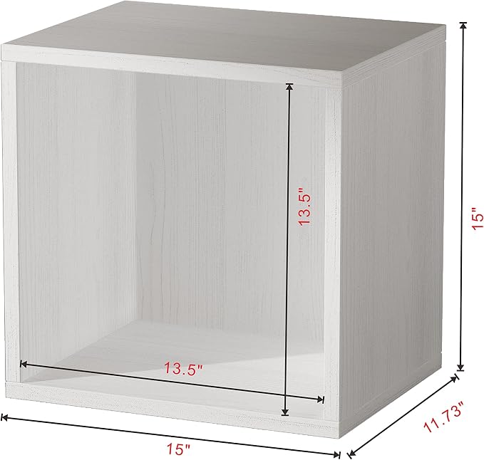 FUSUNBAO Magic DIY Cube Storage Organizer Stackable Cubes for Home Books Clothes Toy-Modular Cubby Storage System-Office Cubical-Bookcase Closet (French Oak,Drawer Cube) - Image 3