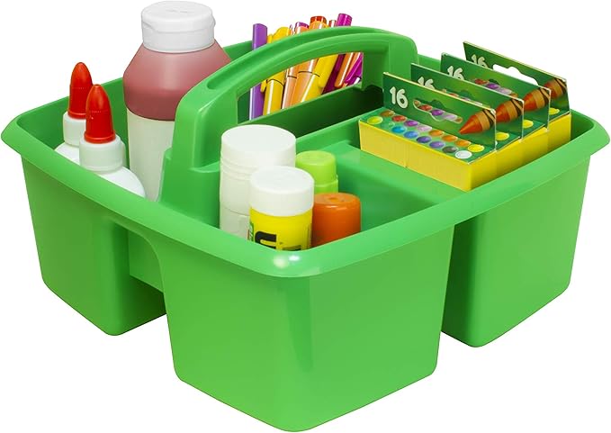 Storex Classroom Caddy, 9.25 x 9.25 x 5.25 Inches, Assorted Colors, Color Assortment Will Vary, Case of 6 (00940U06C), Small Caddy - Image 6