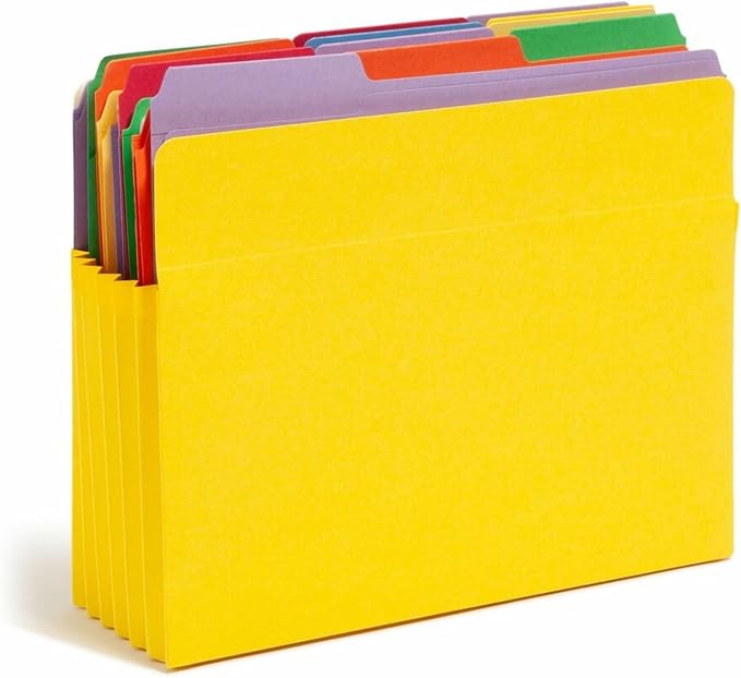 Smead File Pocket, Straight-Cut Tab, 5-1/4" Expansion, Letter Size, Assorted Colors, 5 per Pack (73836) - Image 8