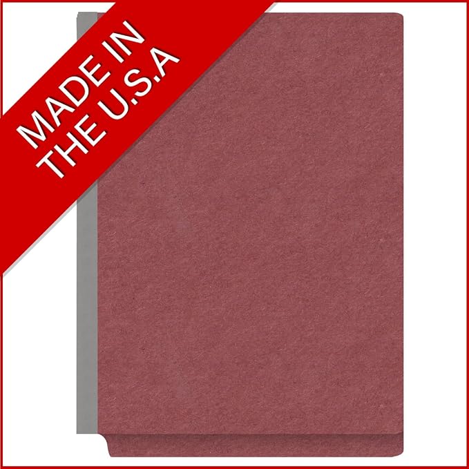 Pressboard Classification Folders, Full Cut End Tab, Letter Size, 2 Dividers, Dark Red (Box of 10) - Image 5