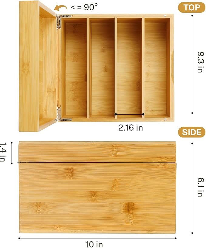 MaxGear Bamboo Business Card Organizer for 5" x 8" Cards | Index Card Holder for Desk, Index Cards Box with A-Z Tabs, Holds 600 Cards, Desktop Organizers for Home, Office - Image 2