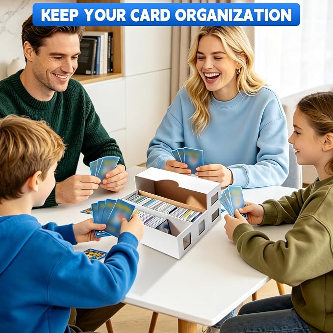 8 Pack Trading Card Storage Box, 13000+ Count Card Storage Box with 48 Card Dividers, Cardboard Card Storage Boxes Sports Card Cases Bulk Card Storage Box Trading Card Box for Basketball Sports Cards - Image 7