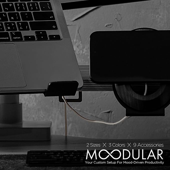 Moodular Cable Organizer 2-Pack Add-On for Rails, Do Not Use Alone | Accessory Only, Cables Organized, Hidden Yet Accessible, Durable & Secure, Tangle-Free & Efficient, Metal, Black, MSA-CO - Image 2