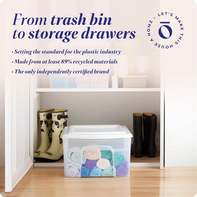 HOMZ 1 Drawer Storage Cart, Medium Plastic Container, White Frame, 2 Pack | 14.25" Wide Medium Tote with 1 Clear Drawer for Organizing Bathrooms, Bedrooms, Home Offices, Closets, and Dorm Rooms - Image 8