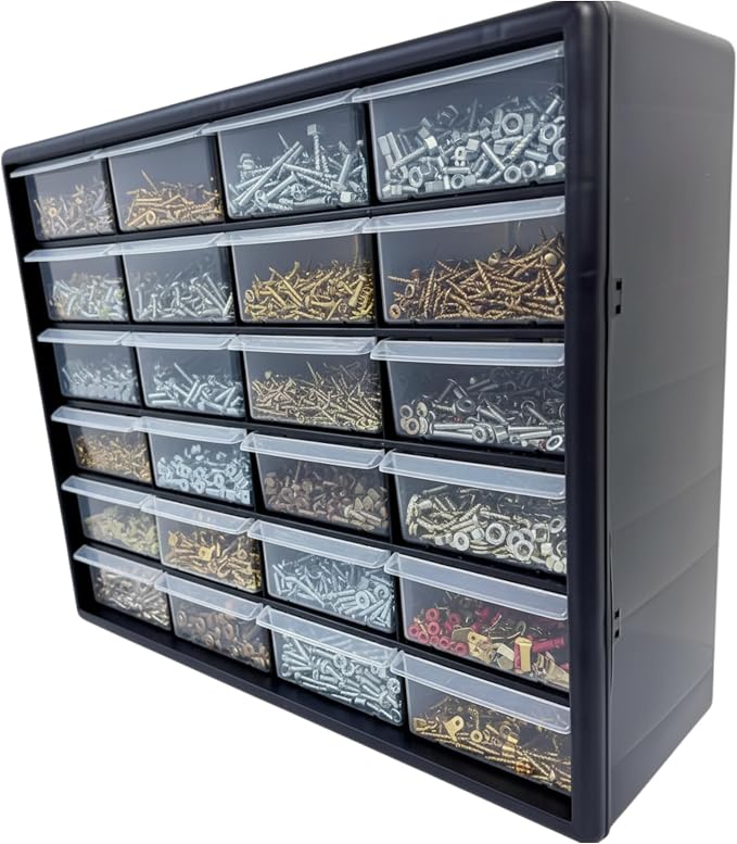 Homak 24-Drawer Parts Organizer, Black, HA01024152 - Image 4
