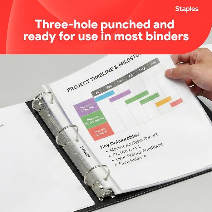 Staples Standard Weight Sheet Protector, 8.5" x 11", Clear, 200/Box (10525) - Image 4