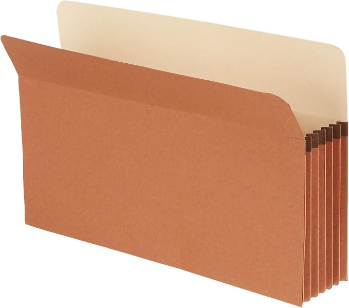 Amazon Basics Expanding Accordion File Folder Organizer, Legal Size, 5-1/4 Inch Expansion, Document Storage, Reinforced, Large Capacity, Red, 50-Pack, 9.5 x 14.8 Inches - Image 4