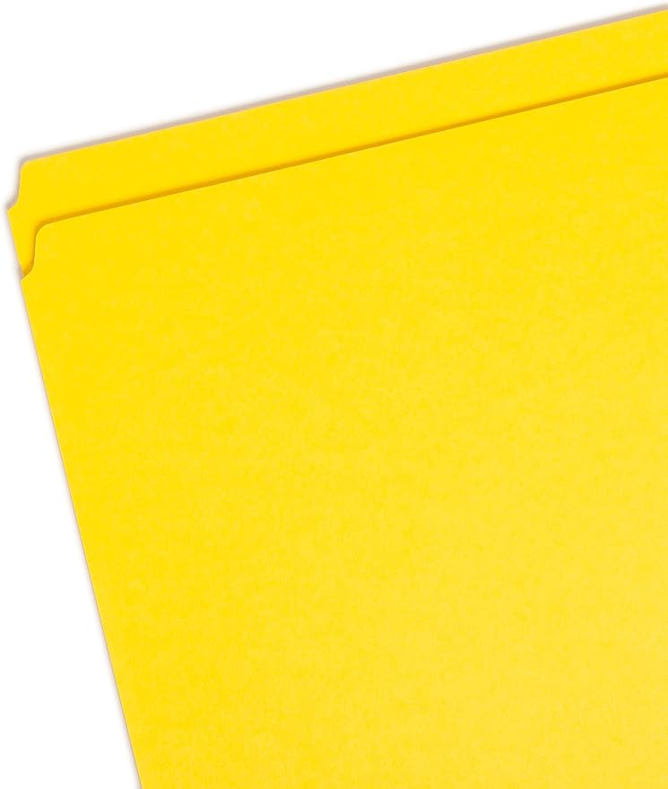 Smead File Folder, Reinforced Straight-Cut Tab, Letter Size, Yellow, 100 per Box (12910) - Image 2