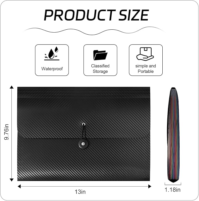 UMETDO 14 PCS Office Accordion File Organizer Bulk - 13 Pocket Plastics Expanding Folder with Tabs - Letter Size Loose Paper Folder for Work School Home, Student Teacher - Image 2