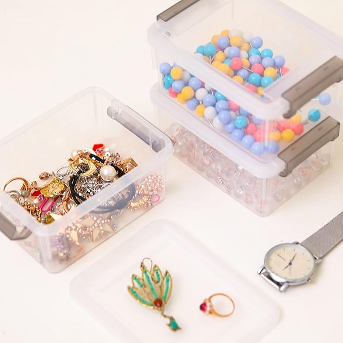 Citylife 8 Packs Plastic Bead Organizers 0.53 QT Clear Storage Containers with Lids for Craft Storage Small Storage Box, 5.28 x 3.86 x 2.36 Inches - Image 4