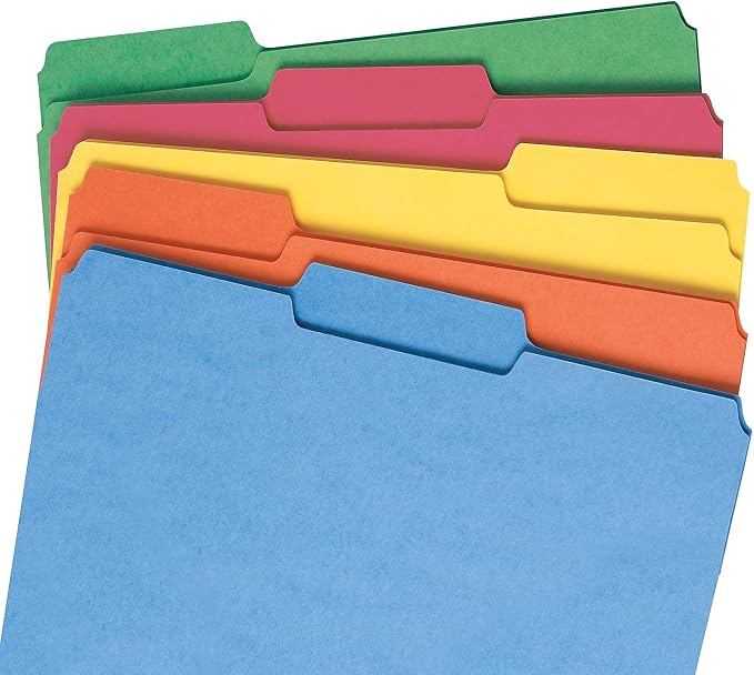 Smead File Folder, Reinforced 1/3-Cut Tab, Letter Size, Assorted Colors, 100 per Box (11993) | Premium colored stock, two-ply reinforced tabs in 3 positions, color-coded home and office drawer filing, SFI certified - Image 9