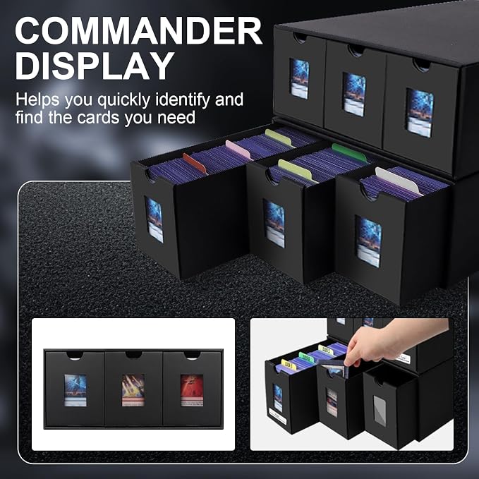 Card Storage Box,10800+ Trading Card Storage 1950+ Toploader Card Storage Box for Commander Display,with 72 Dividers, Labels & Tapes,Fit for TCG, MTG - Image 7