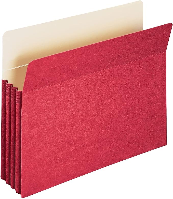 Smead File Pocket, Straight-Cut Tab, 3-1/2" Expansion, Letter Size, Red, 25 per Box (73231) - Image 6