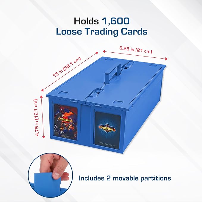 BCW Collectible Card Bin – (2-Pack, Blue) | Holds up to 1600 Cards | Plastic Storage Box for Pokémon, MTG & Sports Cards - Image 3