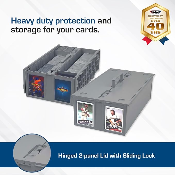 BCW Collectible Card Bin – (6-Pack, Gray) | Holds up to 1600 Cards | Plastic Storage Box for Pokémon, MTG & Sports Cards - Image 2