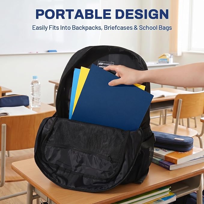 SUNEE Folders with Pockets(125 Pack, Navy Blue), 2 Pocket Folders Fit Letter Size Paper, Paper File Folder for School Office Home Business - Image 6