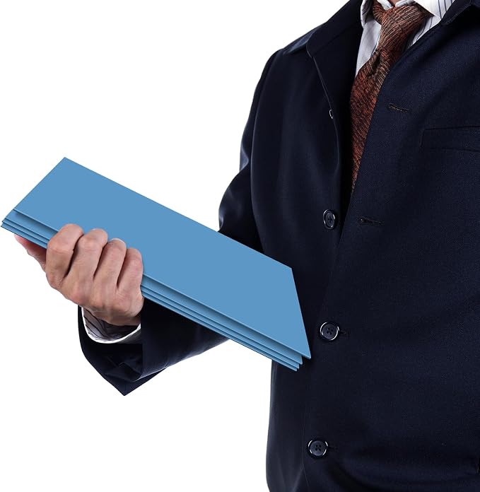 Jutom 50 Pcs 2 Pocket Glossy Paper Folders Glossy Paper Laminated Portfolios, Letter Size, Presentation Folders with Pockets for Office Teacher Worker Supplies(Light Blue) - Image 4