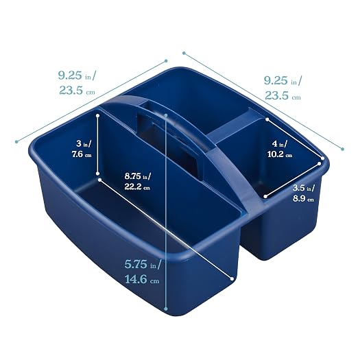 ECR4Kids 3-Compartment Small Plastic Caddy, Multipurpose Organization, Earthtone, 6-Pack - Image 2