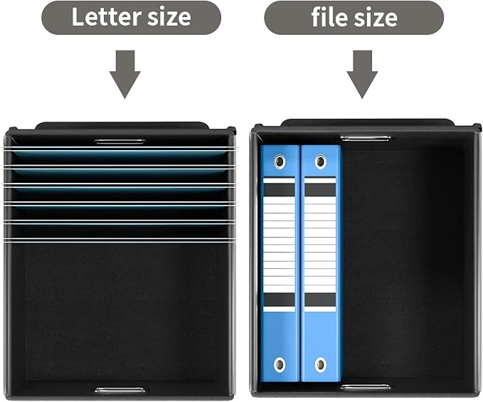 File Organizer Box with Lids, Collapsible File Folder Organizer | File Box with Plastic Slides for Document, Filing Bin for Letter Size Hanging File Folders (1 Pack, Smoky Gray) - Image 4