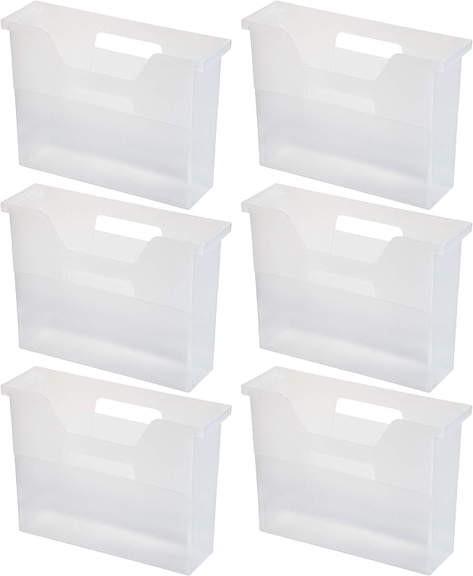 IRIS USA 6-Pack Small Desktop File Box with Open Lid, Clear | Organize paperwork, mail, magazines, and office supplies with portable storage for desks, classrooms, and home workspaces - Image 11