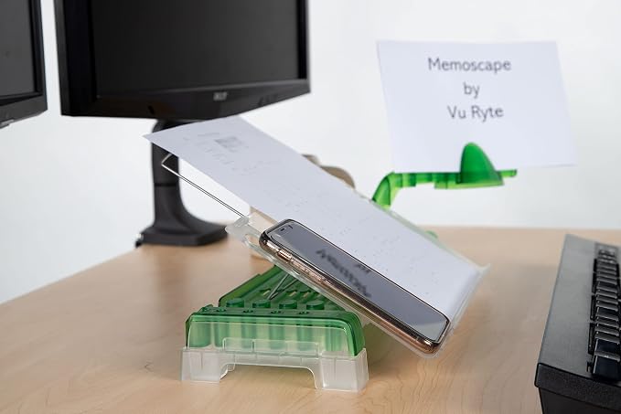 MemoScape Adjustable in-Line Document Holder for Typing | Reduces Neck Strain, Improves Focus, Boosts Desk Organization, and Workflow | Paper Holder Stand for Desk and Home Office - Green (VUR 5020) - Image 6