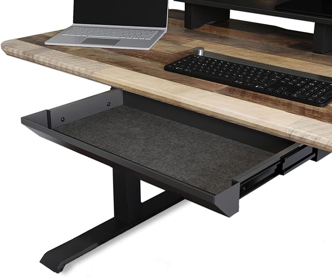 Vari Steel Under Desk Drawer - Slim Undermount Storage Organizer- Standing Desks Attachment- Versatile Placement Options, Efficient Workspace- Office Desk Accessory- (20.25" x 9.5" x 1.75") by Unknown