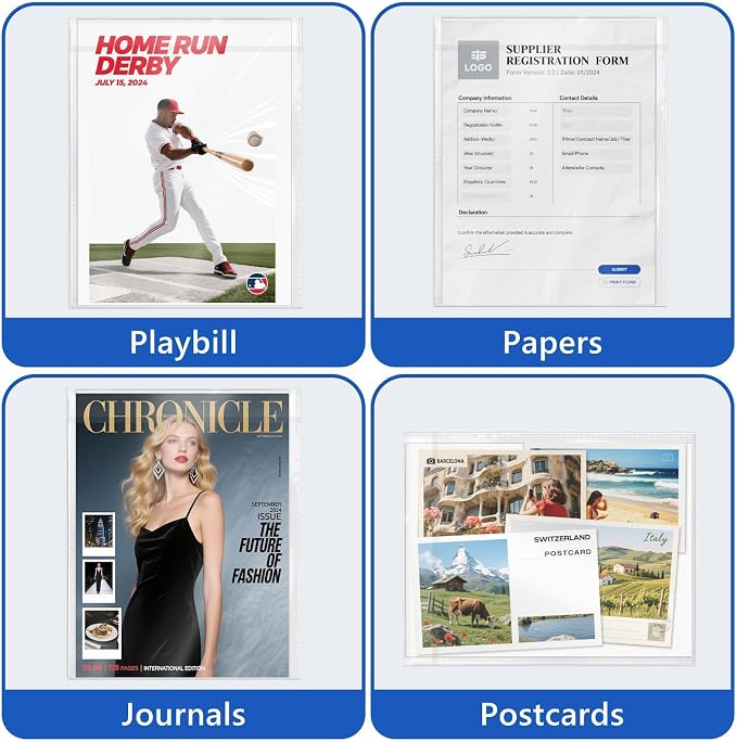 200 Pcs Magazine & Comic Book Protector Sleeves with 200 Backing Boards - Bulk Archival Set, Double Protection for Serious Collectors, Acid-Free Storage (23x30cm) - Image 4