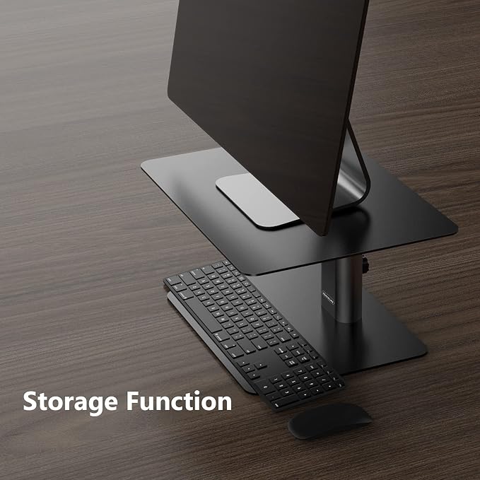 Nillkin Monitor Stand for Desk, Adjustable Height Computer Monitor Stand | Ergonomic Aluminum Computer Stand for Desktop | iMac, Studio Display XDR, Dell, HP, Lenovo, Other Screen Display | Black - Image 5