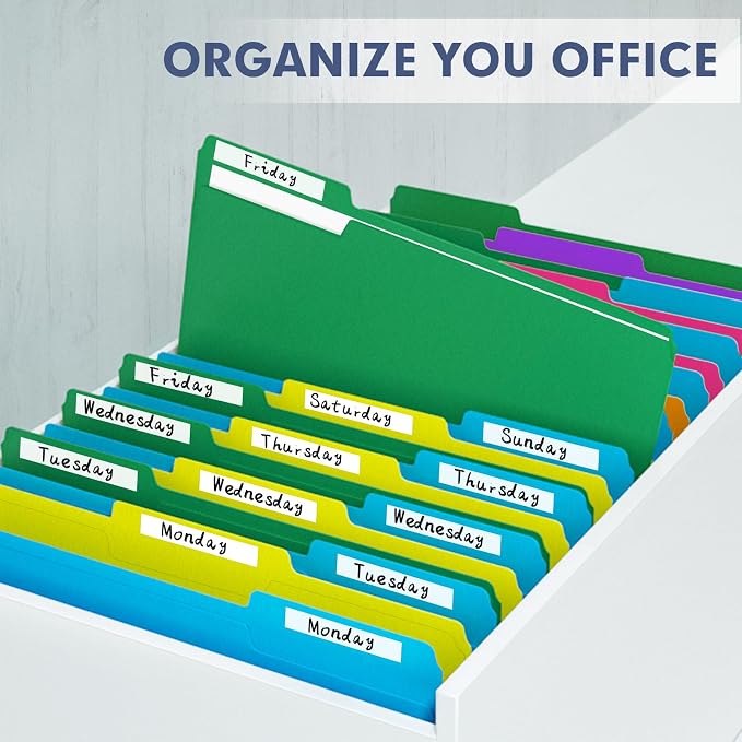 File Folder, PANDRI 220 Pack Colored File Folder, 1/3 Cut Tabs, Letter Size, Assorted 6 Colors Filing Folder for Office School Business - Image 7