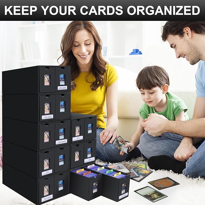 Card Storage Box, 14000+ Trading Card Storage 2700+ Toploader Card Storage Box for Commander Display,with 72 Dividers, Labels & Tapes,Fit for TCG, PTCG, MTG - Image 8