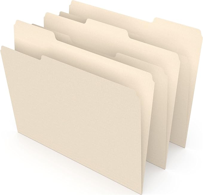Staples File Folders, Letter Size, 3‑Tab Design, Manila, Durable Paper Stock, 1000/Carton - Image 2