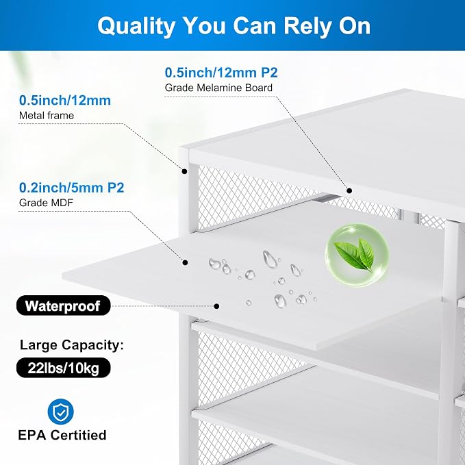 Mail Sorter Adjustable Countertop Mail Holder, Heavy Duty Literature Organizer, Student Mailbox for Classroom, Desktop Bill Paper Organizer for Office Home School, 12 Compartments, White - Image 7