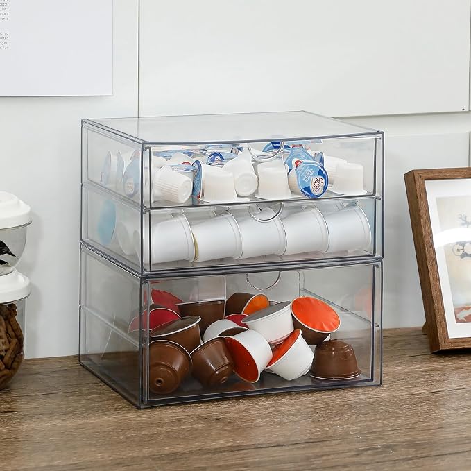 Clear Desk Drawer Organizer, 2 Pack, 3 Drawers - Image 8
