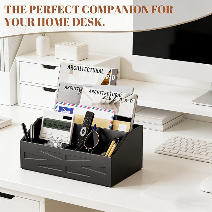 Large Mail Organizer Countertop,Farmhouse Desk and Kitchen Countertop Storage, Letter Sorter, Desk Mail and Bill Organizer, Desktop File and Paper Holder - Image 7