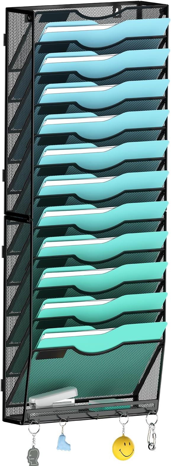 Gawerk 13-Tier Wall File Organizer Hanging Wall File Holder Wall Mount Paper Folder Organize by Gawerk