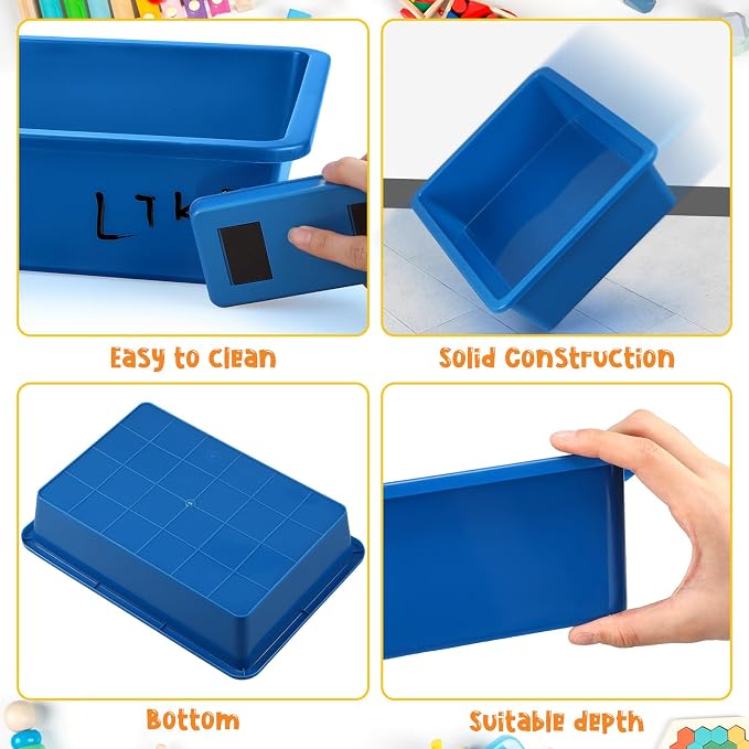 18 Pcs Flat Storage Organizer Bins Letter Size Paper Tray Classroom Storage Plastic Art Trays Classroom Pencil Organizer Baskets for School Office Teacher Book Organization(Fresh Color) - Image 2