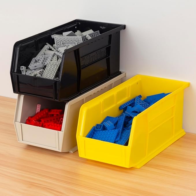 Akro-Mils 30230 AkroBins Plastic Storage Bins, 11"x5"x5", Stone, 12-Pack | Space-Saving Stackable Bins for Garage, Pantry, Craft Organization - Image 2