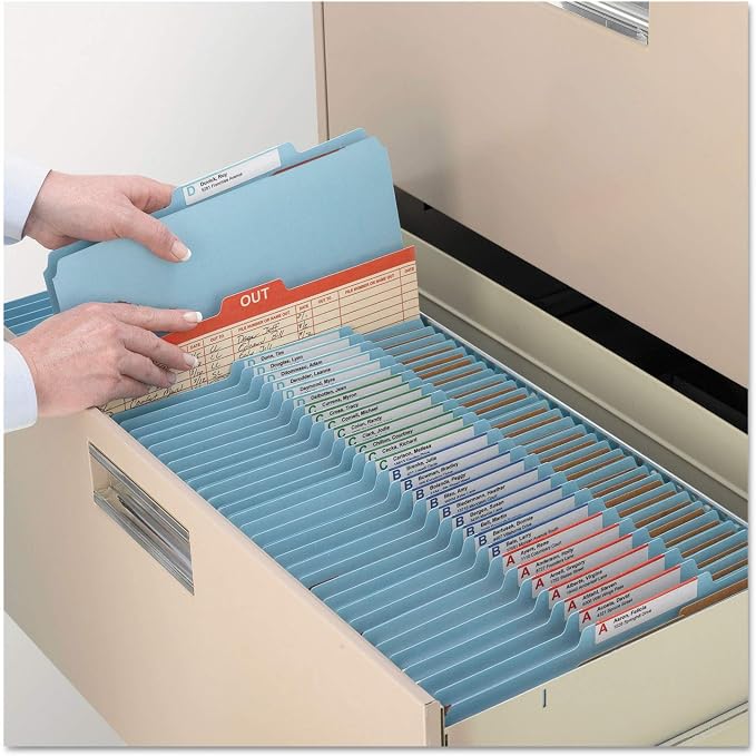 Smead Classification File Folder, 2" Expansion, 2/5-Cut Tab, Letter Size, 10 per Box (1 Divider, Blue) - Image 4