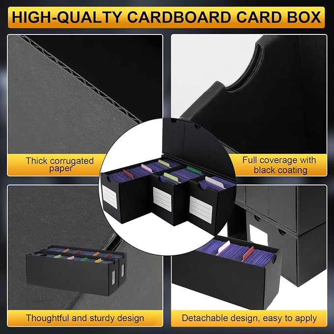 Trading Card Storage Box, 10800+ Card Organizer with 18 Inner Boxes & 72 Card Dividers, Fits Sleeved Cards & Toploaders for MTG, TCG, YGO, PTCG, Sports Cards, with Labels & Tapes - Image 5