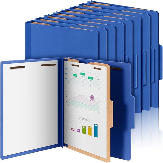 Skyygemm 24 Pcs Classification Folder Letter Size, 1 Divider,Dark Blue | Back to School Supplies, File Organizer with Fastener, Expanding File Organizer Bulk for Office Employee, Staff, Teacher by Skyygemm