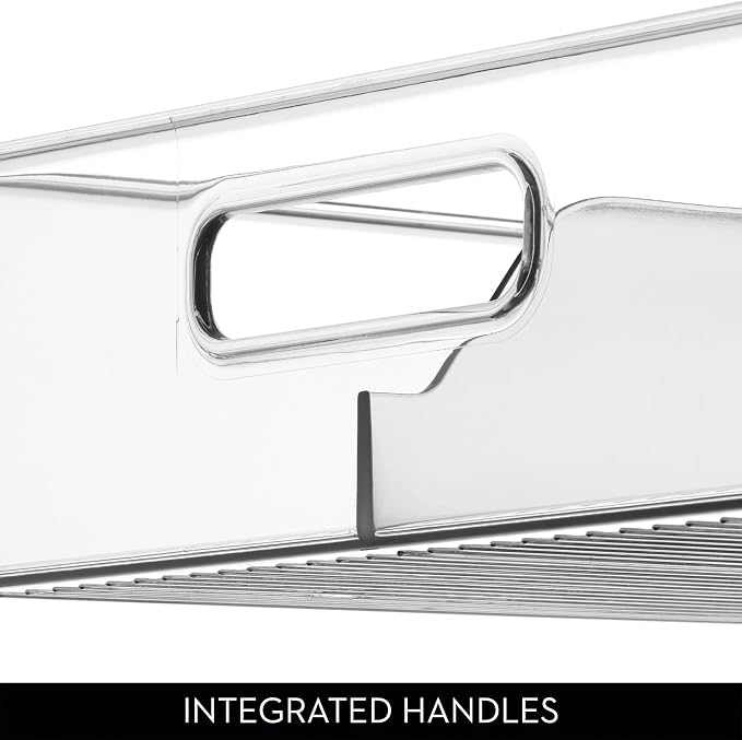 iDesign Divided Pantry Bin with Handles, Set of 6, Clear | For Pantry, For Refrigerator, For Freezer - Image 5