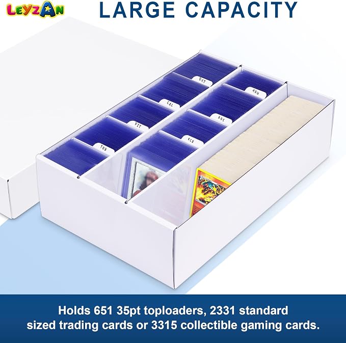 Trading Card Storage Box 4 Pack–2400 Count Cardboard Organizer with Dividers for MTG, TCG, Sports, Toploader, Commander - Image 5