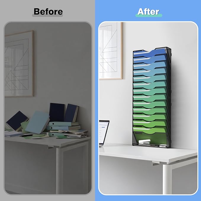 Kuntine.B Wall File Organizer Office Hanging Magazine Holder Wall File Organizer for Office Home - Image 5