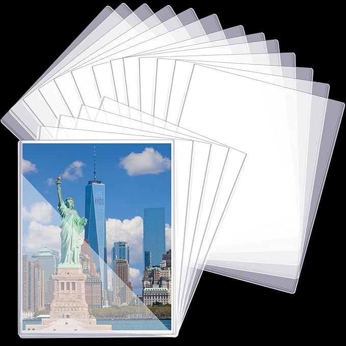 25 Pcs 8 1/2" x 11" Rigid Print Protectors Clear Sheet Protectors Hard Plastic Paper Page Magazine Protectors for Collectors Rigid Top Loaders Document Holder Birth Certificate Protector by Ysglory
